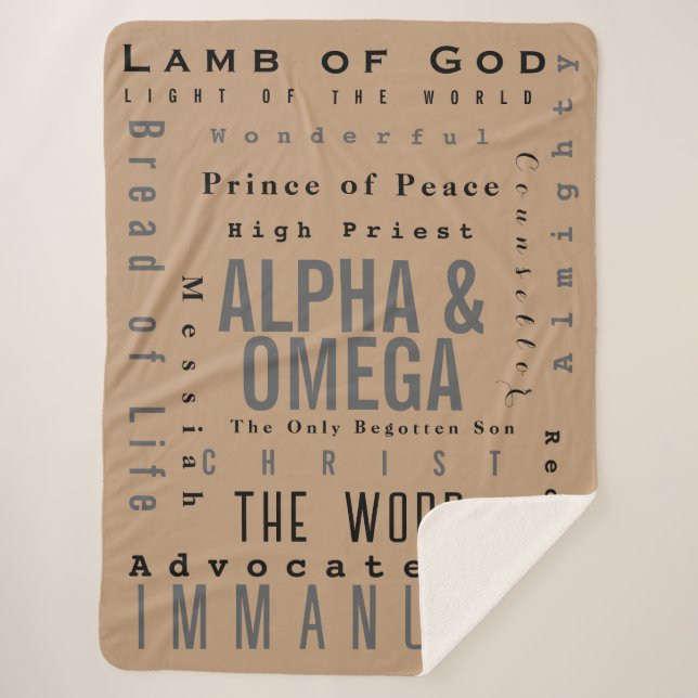 Couverture Sherpa Noms Chrétiens De Dieu, Moderne Simple (Devant)