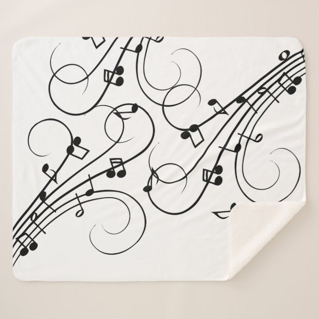 Couverture Sherpa Notes de musique fantaisie (Devant (Horizontal))