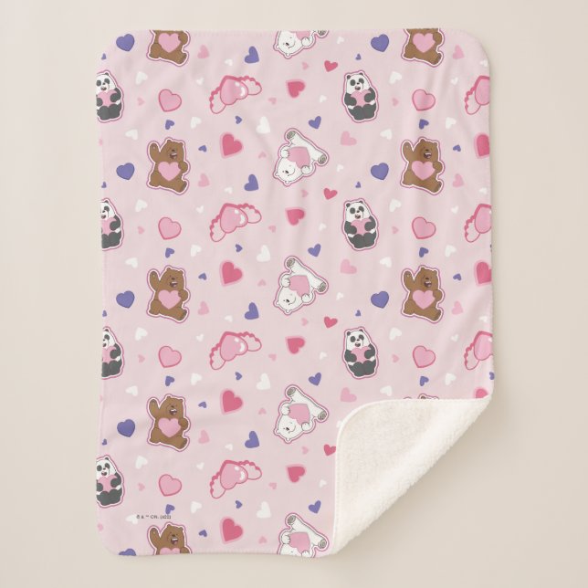 Couverture Sherpa Nous les ours nus - Valentine Hearts Motif (Devant)