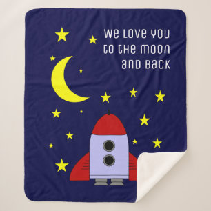 Couverture Sherpa Nous Vous Aimons À La Lune Et À La Rocket De L'Esp