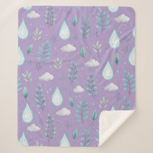 Couverture Sherpa Nuage de Pluie Violette – Chaude