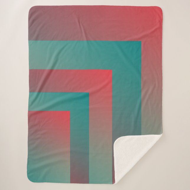 Couverture Sherpa nuances turquoises coralliennes (Devant)