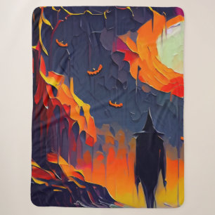 Couverture Sherpa Nuit Abstraite d'Halloween moderne