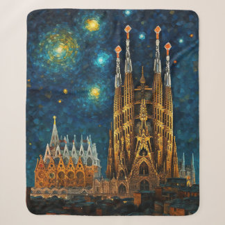 Couverture Sherpa Nuit Catalan Starry | Gaudí rencontre Van Gogh