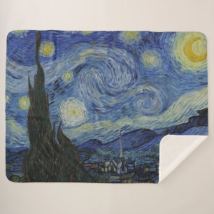 Couverture Sherpa Nuit étoilée, peinture à l'huile, Vincent Van Gogh