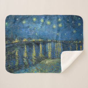 Couverture Sherpa Nuit étoilée sur le Rhône (par van Gogh)