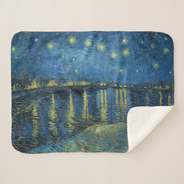 Couverture Sherpa Nuit étoilée sur le Rhône (par van Gogh) (Devant (Horizontal))