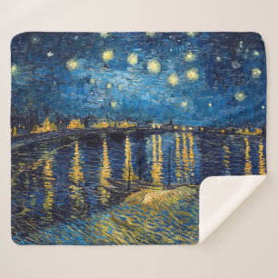 Couverture Sherpa Nuit étoilée sur le Rhône   Van Gogh  