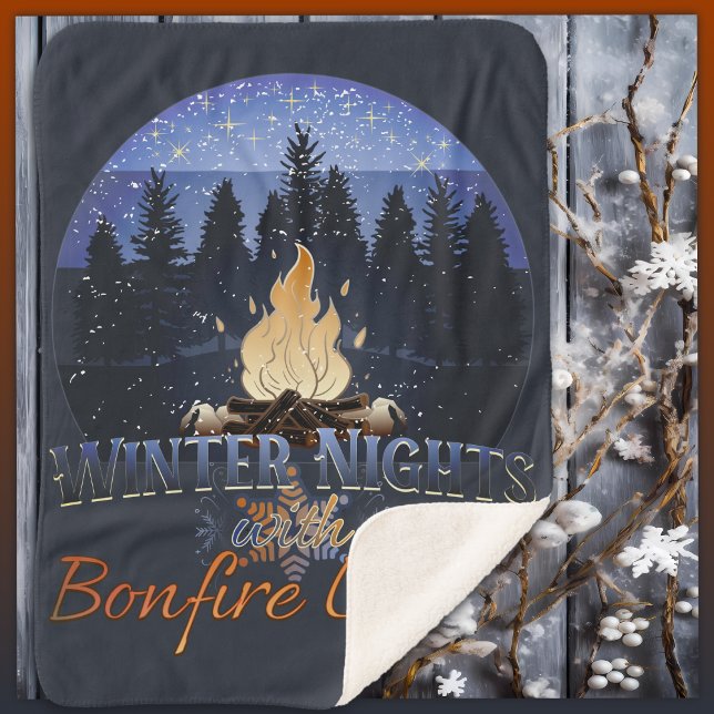 Couverture Sherpa Nuits d'hiver avec lumières de feu d'artifice Retr (Créateur téléchargé)