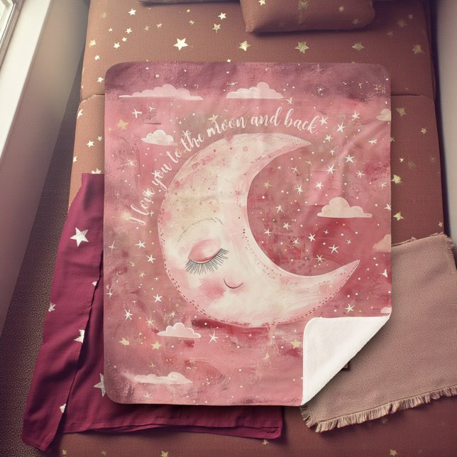 Couverture Sherpa Nursery Rustique Rouge au Clair de Lune & Chambre  (Créateur téléchargé)