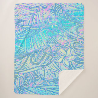 Couverture Sherpa Océan bleu - Hawaïen - Samoan - Tribal polynésien