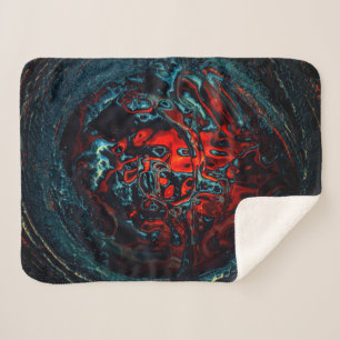 Couverture Sherpa Océan Rouge Inferno Lumineux