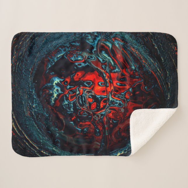 Couverture Sherpa Océan Rouge Inferno Lumineux (Devant (Horizontal))