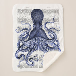 Couverture Sherpa Octopus bleu