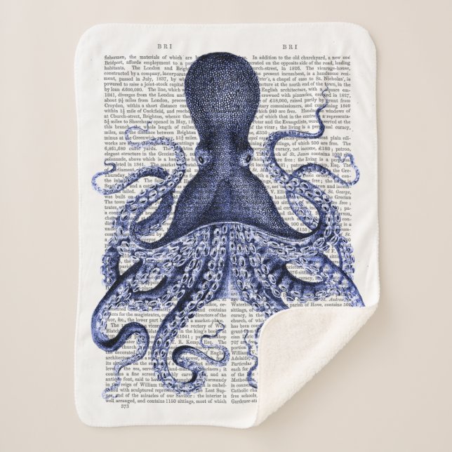 Couverture Sherpa Octopus bleu (Devant)