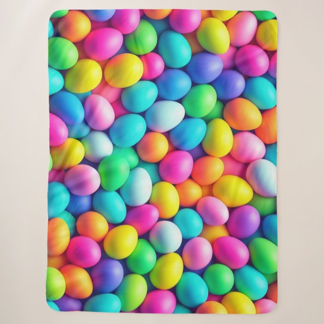 Couverture Sherpa Oeuf de Pâques aux couleurs vives/Printemps (Devant)