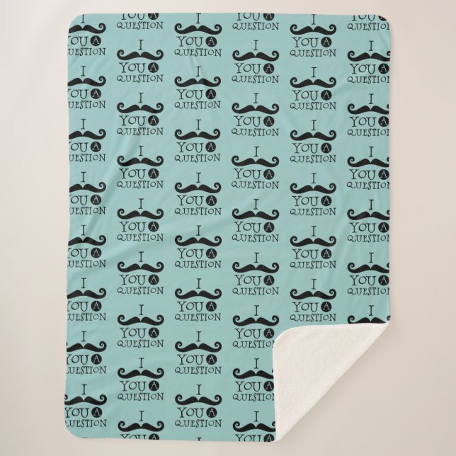 Couverture Sherpa Oeuf Robin noir Humour Moustache bleu (Devant)