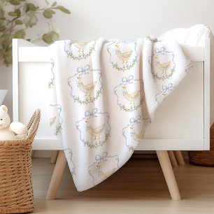 Couverture Sherpa Oie Ridicule Couronne de ruban bleu Shower bébé vi