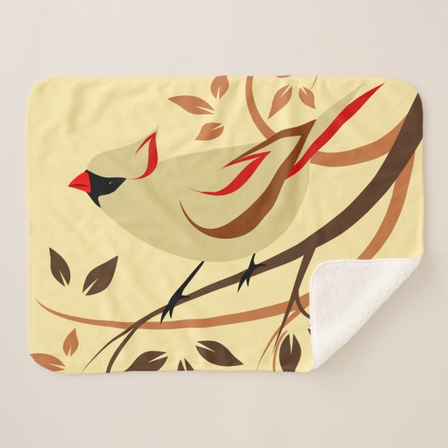 Couverture Sherpa Oiseaux cardinaux du Nord (Devant (Horizontal))