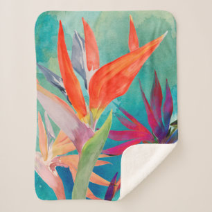 Couverture Sherpa Oiseaux du paradis vifs