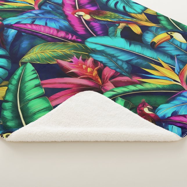 Couverture Sherpa Oiseaux Exotiques Jungle Dreams Motif de Surface S (3/4)