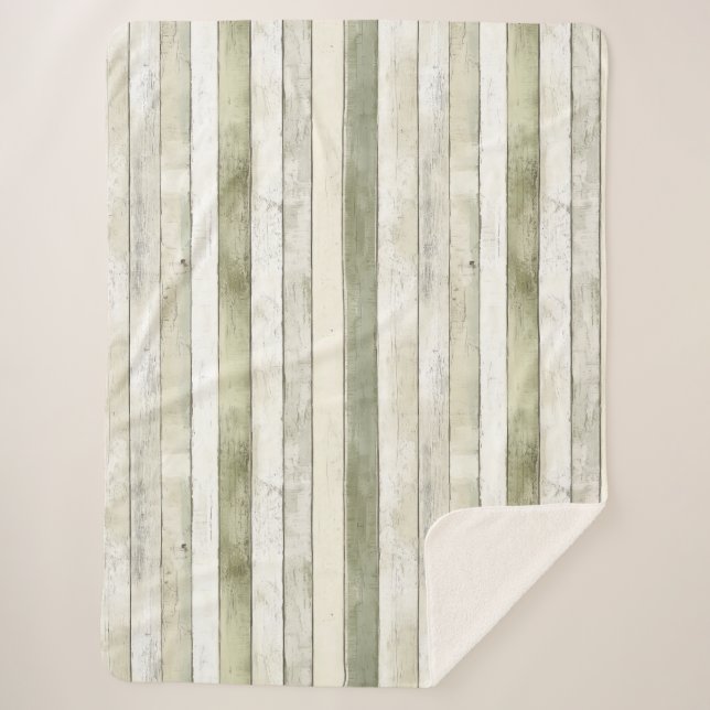 Couverture Sherpa Olive bio Faux Ivoire Bois Grandes Pâtes Noël (Devant)