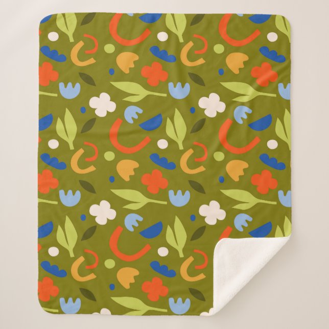 Couverture Sherpa Olive Meadow (Devant)