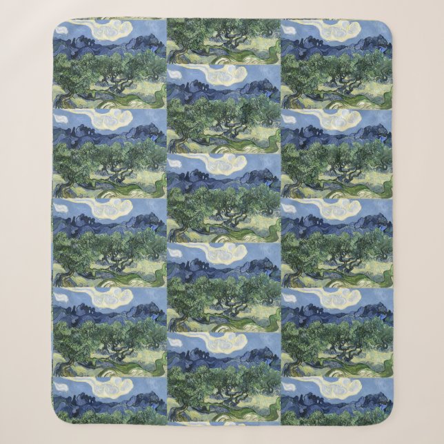 Couverture Sherpa Oliviers de Van Gogh - Blue Mountain Art (Devant)