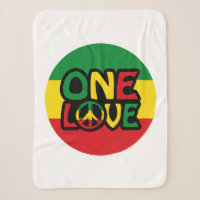 One Love, Reggae design avec des couleurs reggae