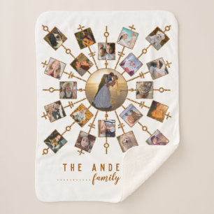 Couverture Sherpa Or blanc d'images du collage 21 de photo de