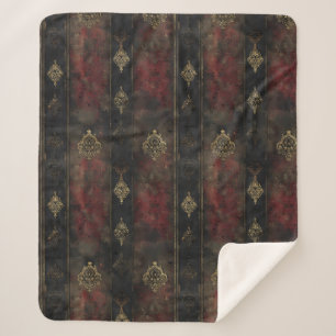 Couverture Sherpa Or Persan Damask Noir Motif (4)