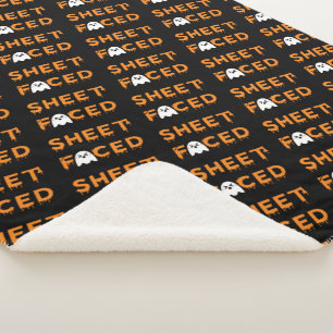 Couverture Sherpa Orange à facettes feuille