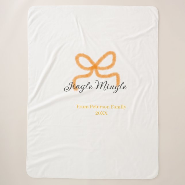 Couverture Sherpa Orange arc jingle Mingle rétro boho famille nomdat (Devant)
