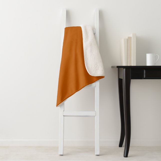 Couverture Sherpa Orange brulé (En situation)