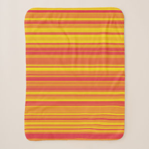 Couverture Sherpa Orange rouge jaune rayures