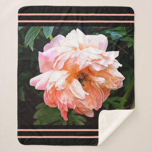 Couverture Sherpa Orange Sherbert Romantic Peony