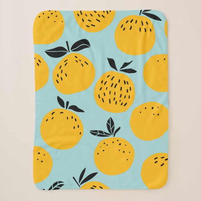 Couverture Sherpa Oranges fruits sans couture motif (Devant)