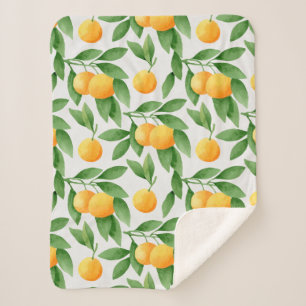Couverture Sherpa Oranges ou mandarines motif