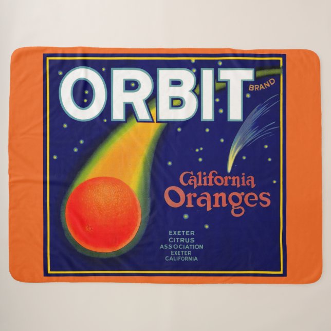 Couverture Sherpa Orbite des années 1920 Crate de fruits Oranges imp (Devant (Horizontal))