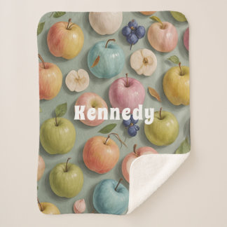 Couverture Sherpa Orchard Whimsy : Fruits pastel