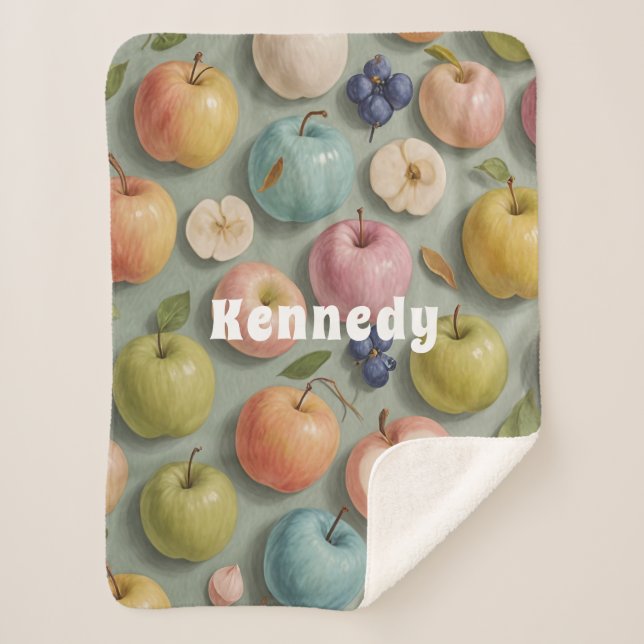 Couverture Sherpa Orchard Whimsy : Fruits pastel (Devant)