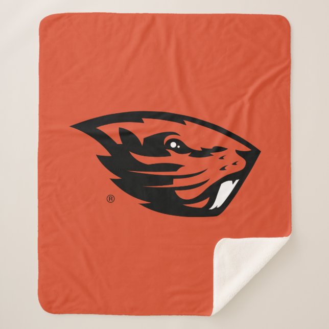 Couverture Sherpa Oregon State Beavers | Tête de castor (Devant)