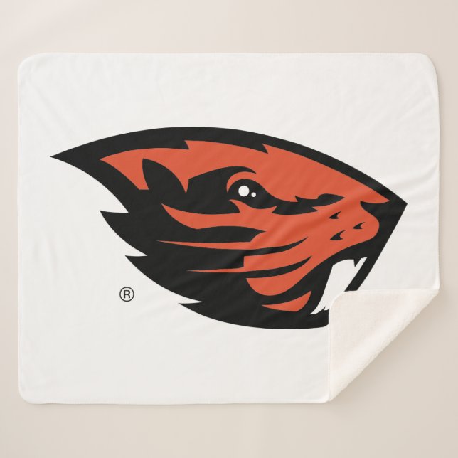 Couverture Sherpa Oregon State Beavers | Tête de castor (Devant (Horizontal))