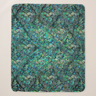 Couverture Sherpa Ormeau et argent orientaux persans de motif