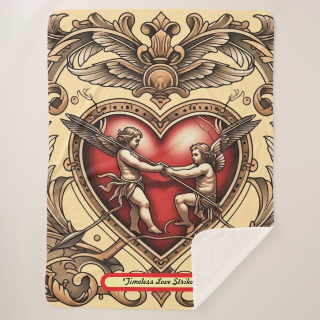 Couverture Sherpa "Ornate Vintage Cupid" (Devant)