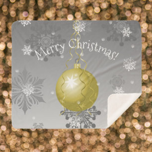 Couverture Sherpa Ornement de Noël de fantaisie or Sherpa Blanket