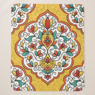 Couverture Sherpa Ornement floral coloré sans couture motif