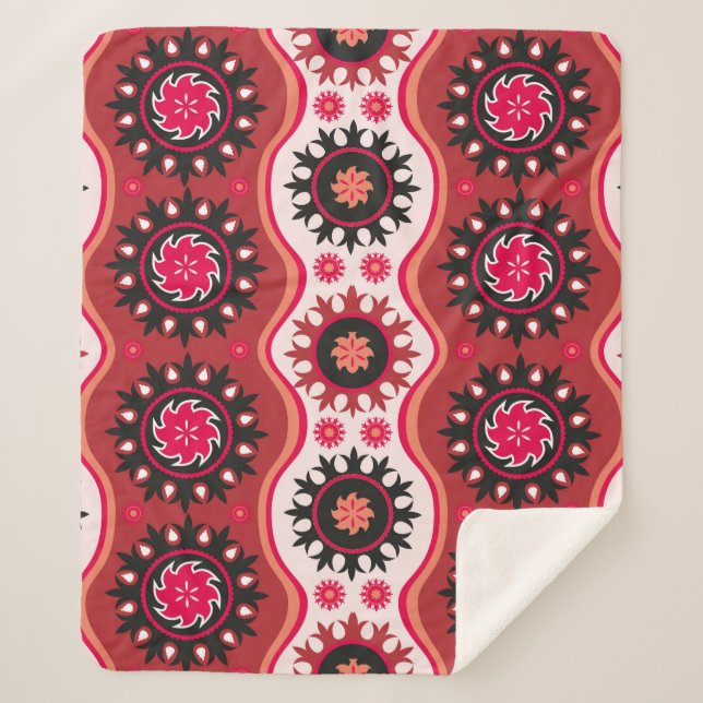 Couverture Sherpa Ornement oriental traditionnel sans soudure (Devant)