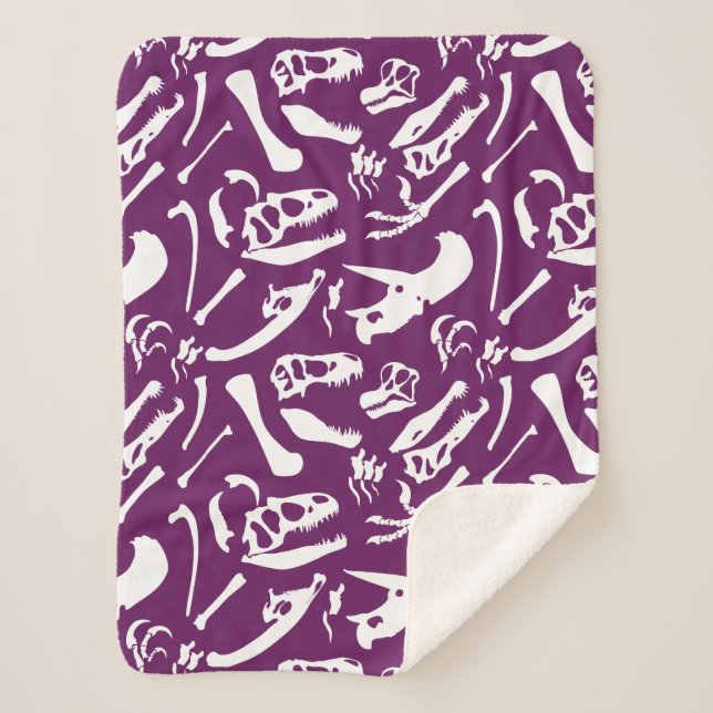 Couverture Sherpa Os Dinosaures (Violet) (Devant)