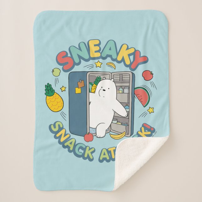 Couverture Sherpa Ours De Glace - Attaque Snack Sneaky! (Devant)